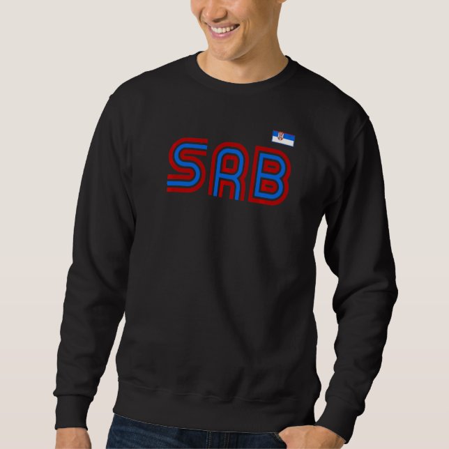 Sweatshirt Serbie Drapeau Retro International Pays Serbe Pr (Devant)