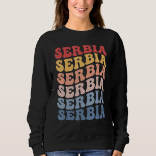 Sweatshirt Serbie Groovy Rétro Serbe