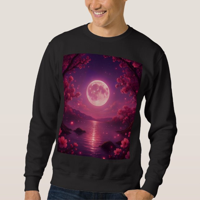 Sweatshirt Sérénité des Cerisiers sous la Lune (Devant)