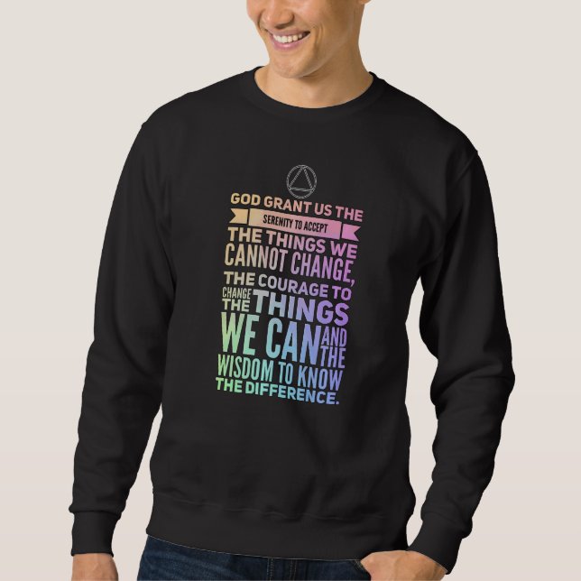 Sweatshirt Serenity Prayer Mots Sobriety Inspiration 2 (Devant)