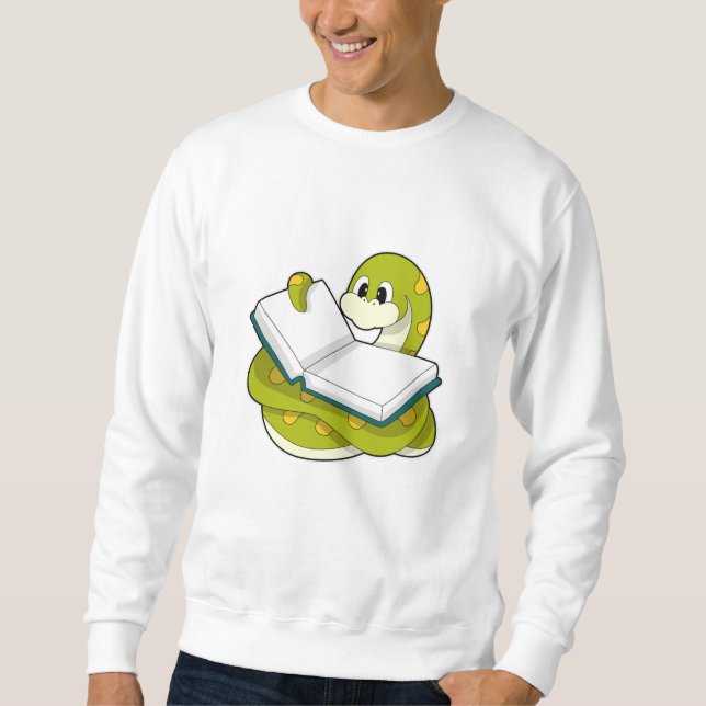 Sweatshirt Serpent à la lecture avec livre (Devant)