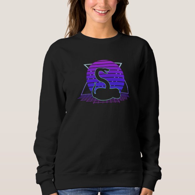 Sweatshirt Serpent à Sonnette Rétro Style 80s Coucher de Sole (Devant)
