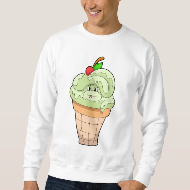 Sweatshirt Serpent avec cône de glace et Cerise (Devant)