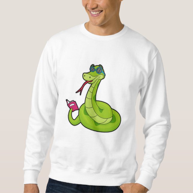 Sweatshirt Serpent avec lunettes de soleil & Réserver (Devant)