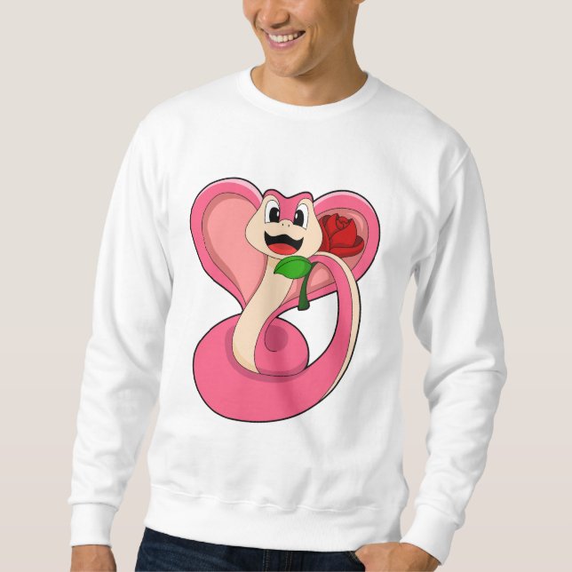 Sweatshirt Serpent avec Rose (Devant)