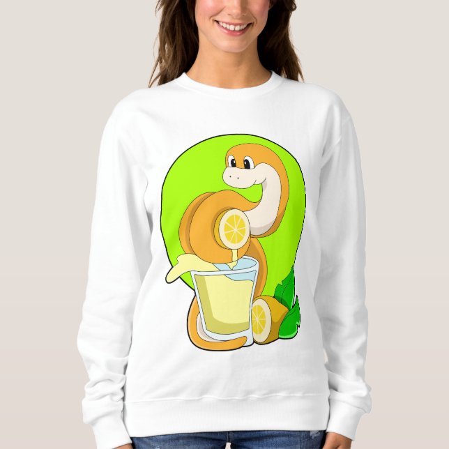 Sweatshirt Serpent avec verre de jus de citron (Devant)