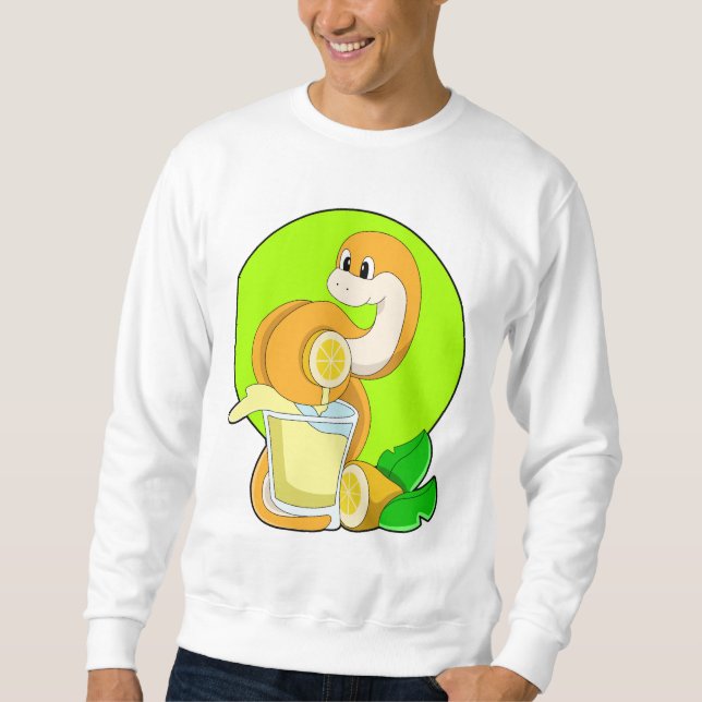 Sweatshirt Serpent avec verre de jus de citron (Devant)