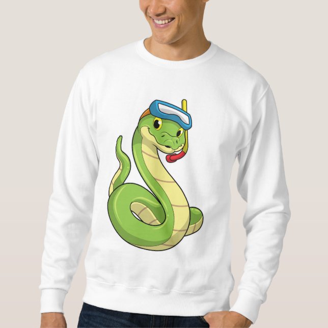 Sweatshirt Serpent comme plongeur avec tuba (Devant)
