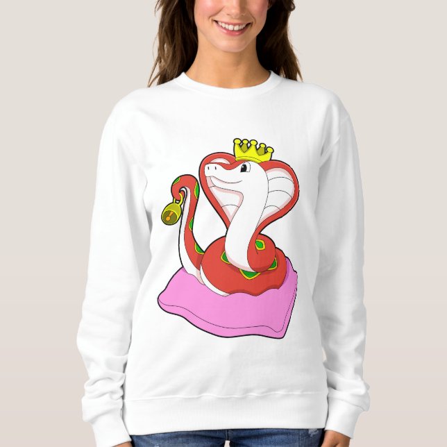 Sweatshirt Serpent comme roi avec Couronne (Devant)
