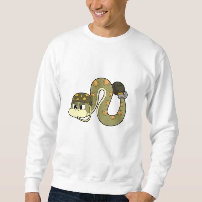 Sweatshirt Serpent comme soldat avec arme (Devant)