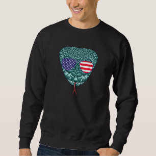 Sweatshirt Serpent cool Portant un drapeau américain Lunettes