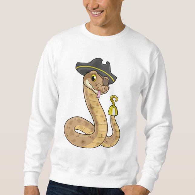 Sweatshirt Serpent en pirate avec main crochue et cache-œil (Devant)