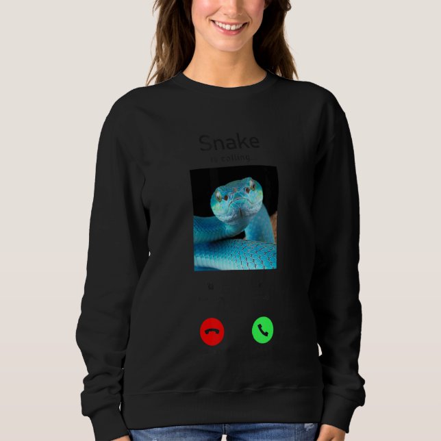 Sweatshirt Serpent Serpent Phone Display Snake Appelle (Devant)