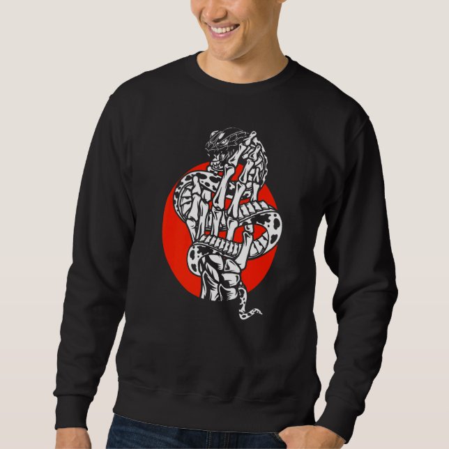 Sweatshirt Serpent Squelette main Japon Drapeau Reptile Terra (Devant)