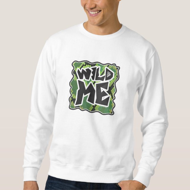 Sweatshirt Serpent Wild Me noir et vert impression (Devant)