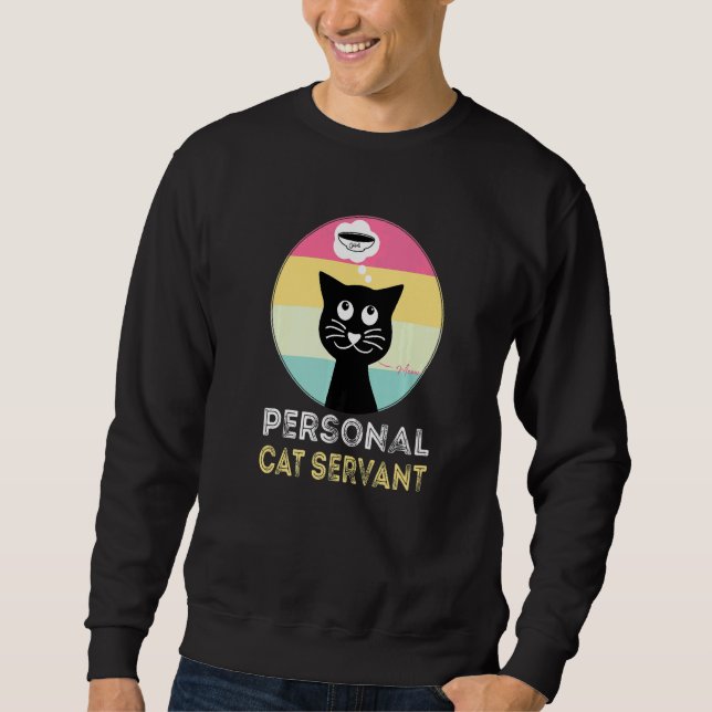 Sweatshirt Serviteur de chat personnel  Chat (Devant)
