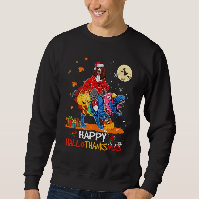 Sweatshirt Setter Anglais Happy Hallothanksmas Halloween Than (Devant)