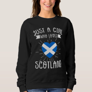 Sweatshirt Seule Une Fille Qui Aime Le Drapeau Écossais