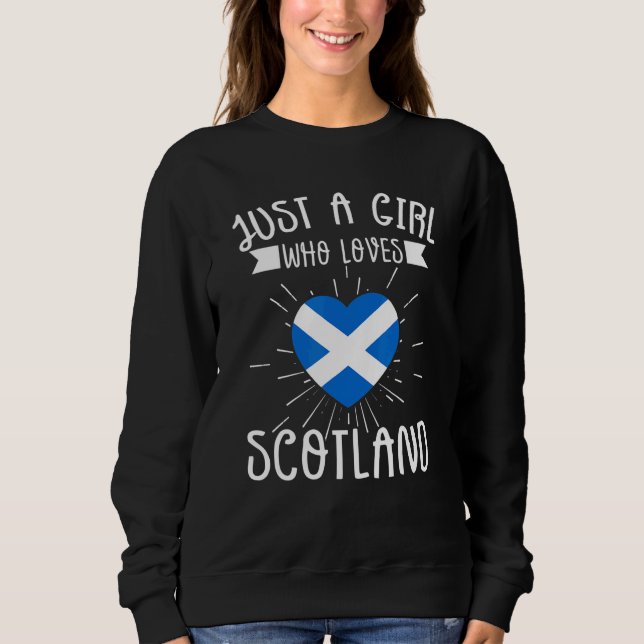 Sweatshirt Seule Une Fille Qui Aime Le Drapeau Écossais (Devant)