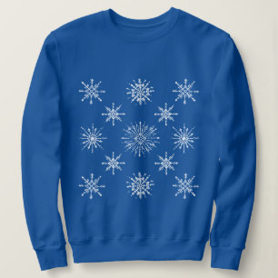 Sweatshirt Shabby Snowflakes Motif vacances d'hiver