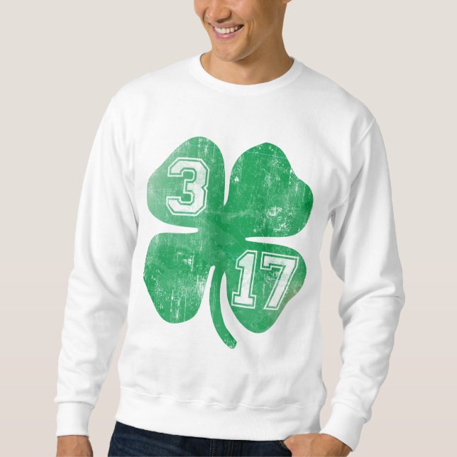Sweatshirt Shamrock 3/17 Jour de la Saint Patrick (Devant)