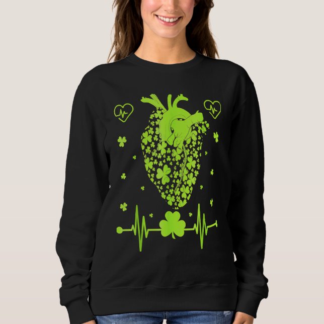 Sweatshirt Shamrock cardiaque Infirmière Cardiac St Patrick S (Devant)