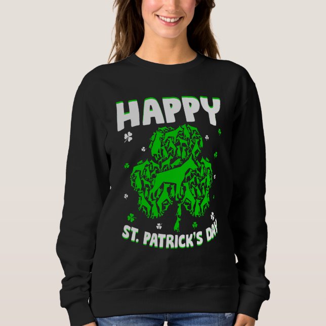 Sweatshirt Shamrock Doberman Chien St Patrick S Day Irish Cos (Devant)