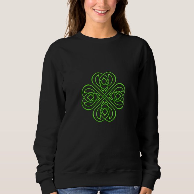 Sweatshirt Shamrock irlandais - Green Celtic Knotwork (Devant)