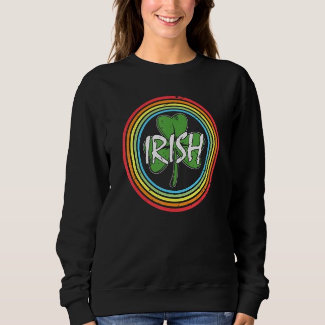 Sweatshirt Shamrock irlandais Rainbow Circle St Patrick S Day (Devant)