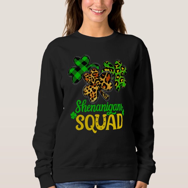 Sweatshirt Shamrock Jour de la Saint Patrick Shenanigans Squa (Devant)