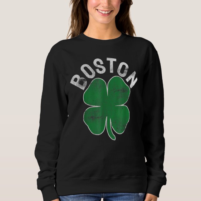 Sweatshirt Shamrock Massachusetts Boston ST PATRICKS DAY Iris (Devant)