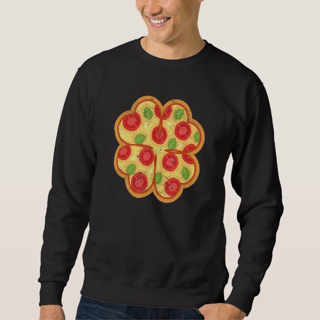 Sweatshirt Shamrock Pizza Italian St Patricks Day Irish Foodi (Devant)