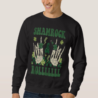 Sweatshirt SHAMROCK & ROLLLLLL Heavy Metal Punk Rock St Patri