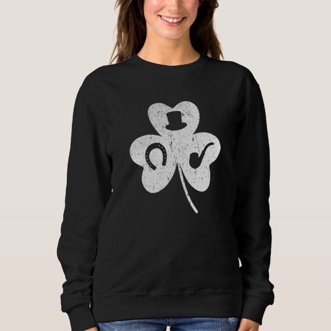 Sweatshirt Shamrock Vert Jour de la Saint Patrick Irlandais F (Devant)