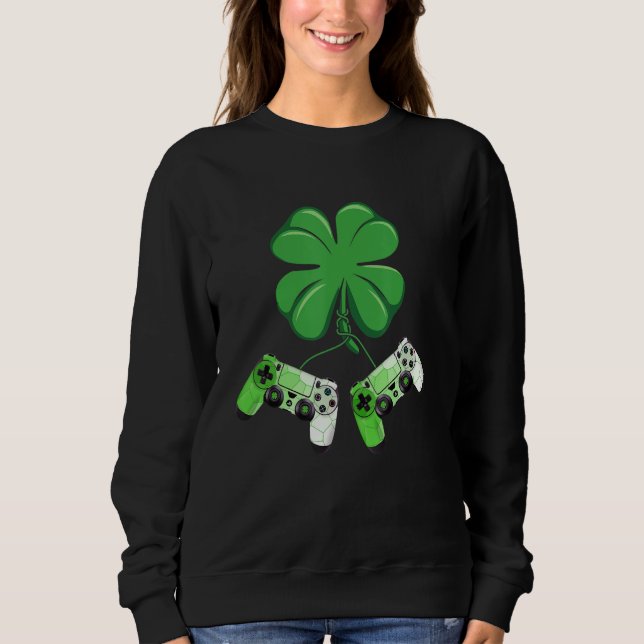 Sweatshirt Shamrock Video Game Lover St Patricks Day Gaming K (Devant)