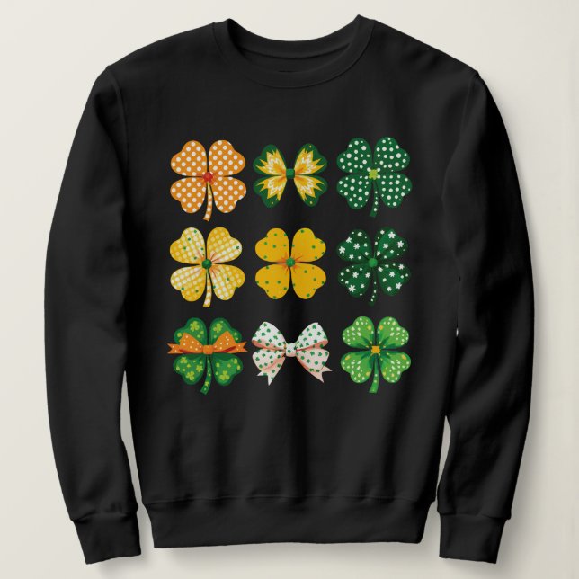 Sweatshirt Shamrocks et vaches (Design devant)
