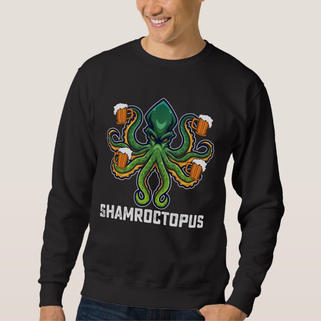 Sweatshirt Shamroctopus Amoureux de la Pieuvre Saint-Patrick (Devant)