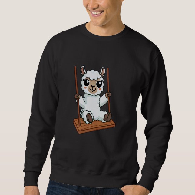 Sweatshirt Sheep Lamb Swinging Playground Cartoon (Devant)