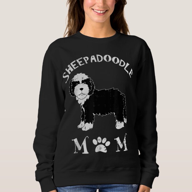 Sweatshirt Sheepadoodle Maman Chiot Mignonne Animaux Animaux  (Devant)