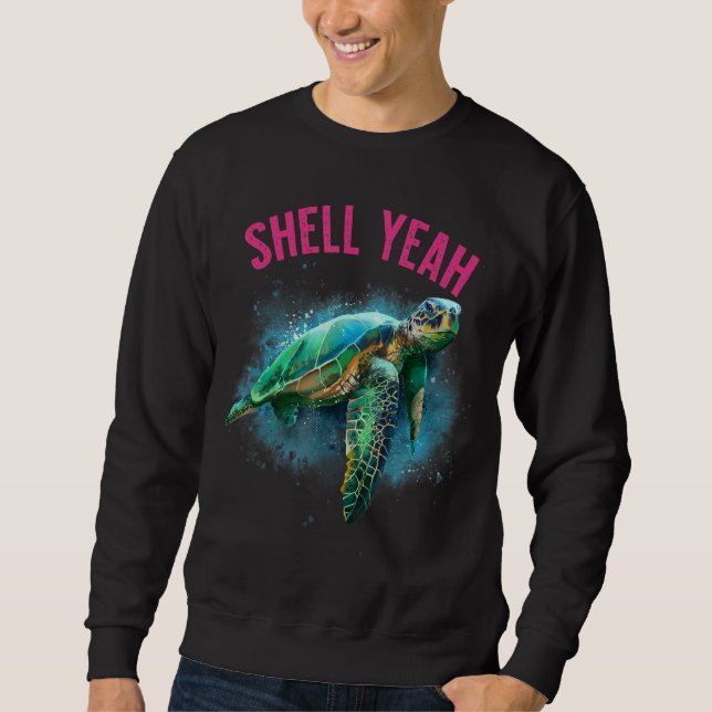 Sweatshirt Shell Ouais Vacation Beach Tortue de mer (Devant)