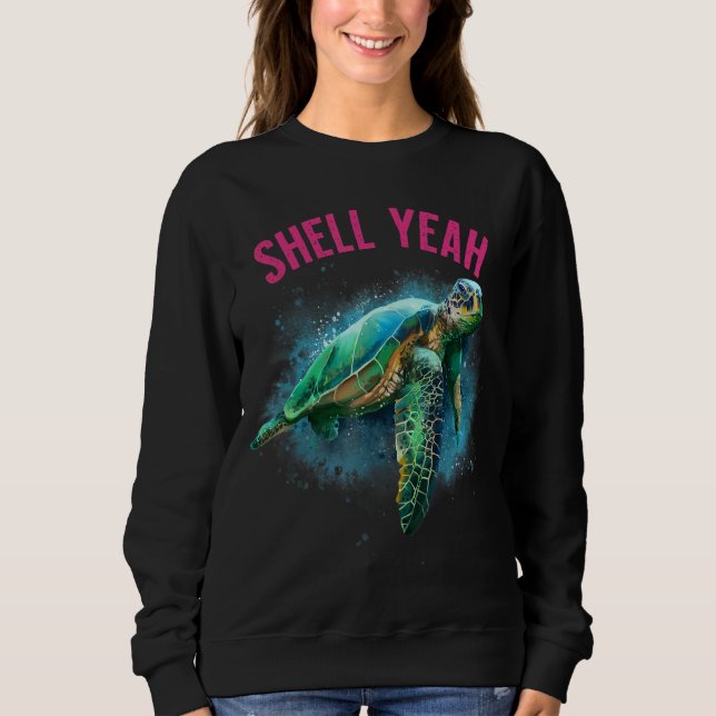 Sweatshirt Shell Ouais Vacation Beach Tortue de mer (Devant)