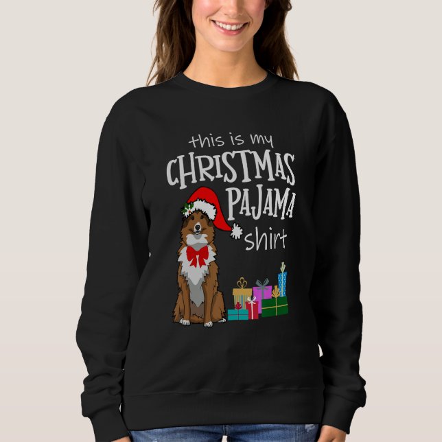 Sweatshirt Sheltie cadeau, Shetland Sheepdog Noël (Devant)