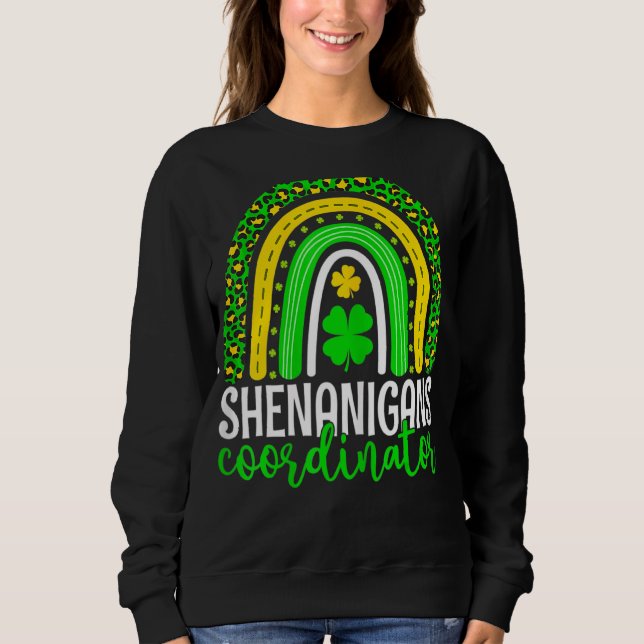 Sweatshirt Shenanigans Coordonnateur Leopard Rainbow St Patri (Devant)