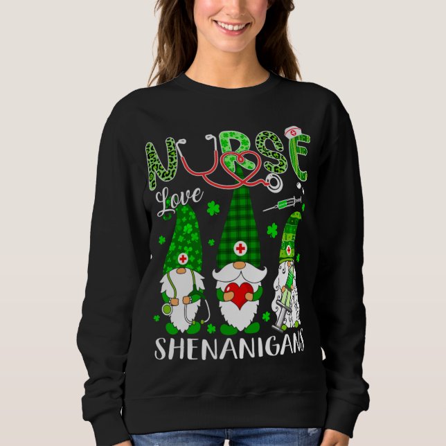 Sweatshirt Shenanigans Funny Love Gnomes Nurse St Patricks Da (Devant)