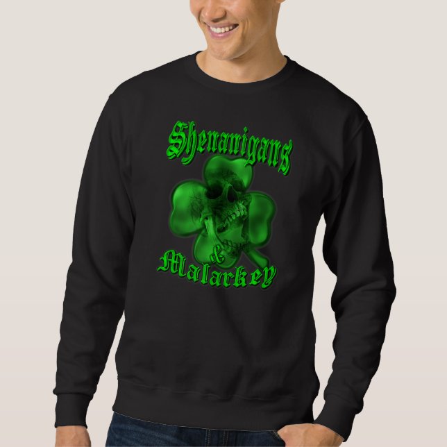 Sweatshirt Shenanigans & Malarkey Shamrock crâne St Patrick S (Devant)