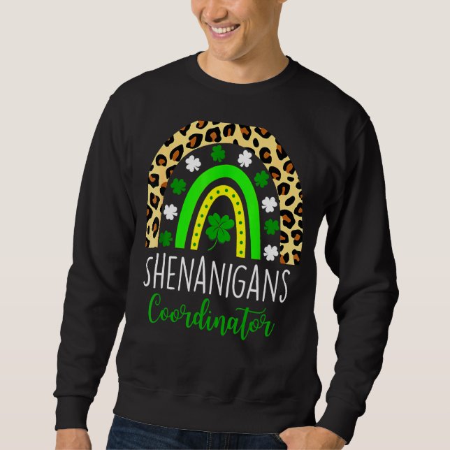 Sweatshirt Shenanigans Squad Arc-en-ciel Empreinte de léopard (Devant)