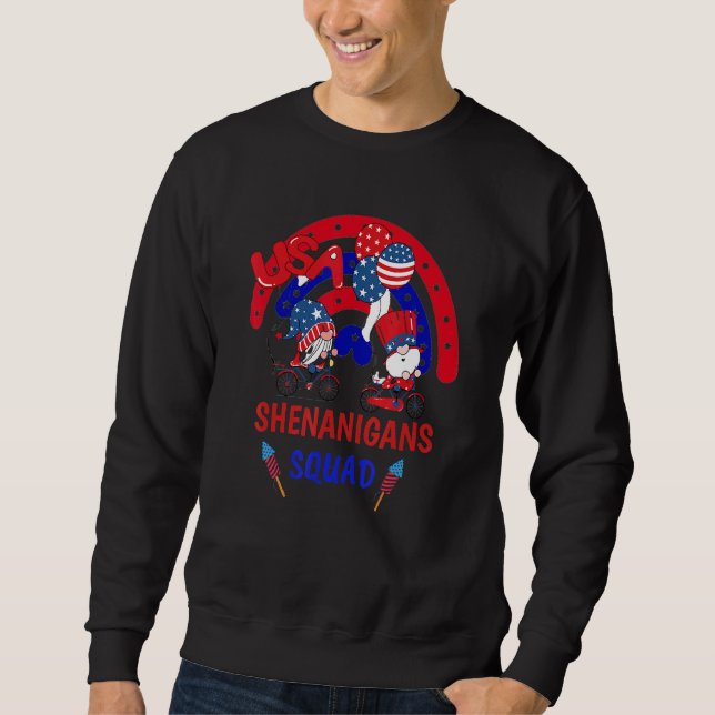 Sweatshirt Shenanigans Squad Gnomes 4 juillet American Fla (Devant)
