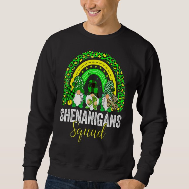 Sweatshirt Shenanigans Squad Irlandais Gnomes Rainbow St Patr (Devant)