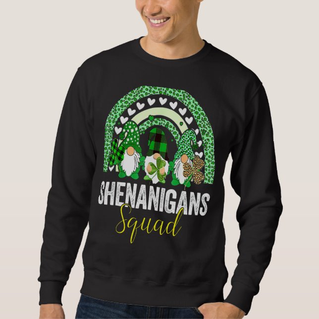 Sweatshirt Shenanigans Squad Irlandais Gnomes Rainbow St Patr (Devant)