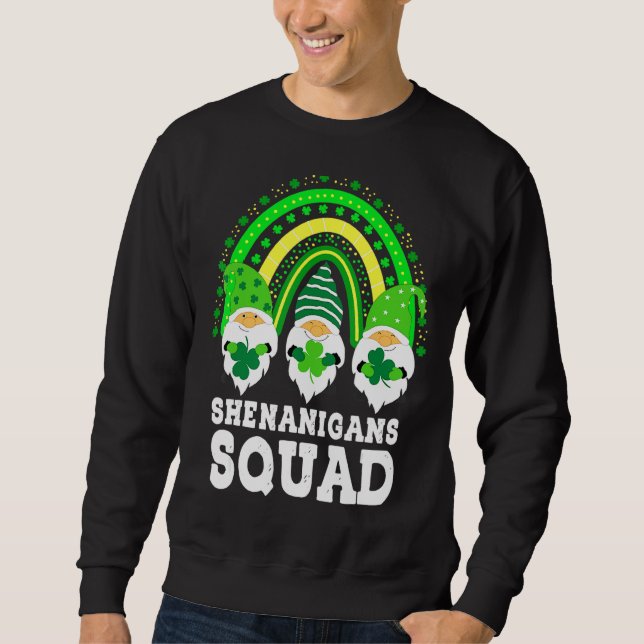 Sweatshirt Shenanigans Squad Jour de la Saint Patrick Gnomes  (Devant)